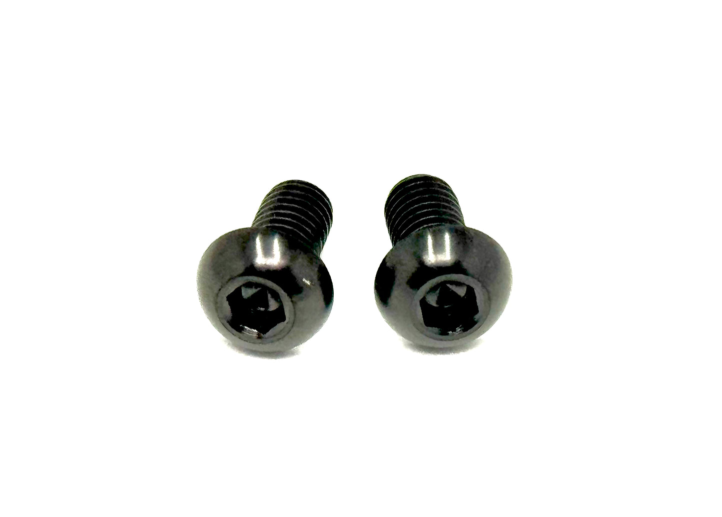 Talaria titanium chain guard bolts in black.