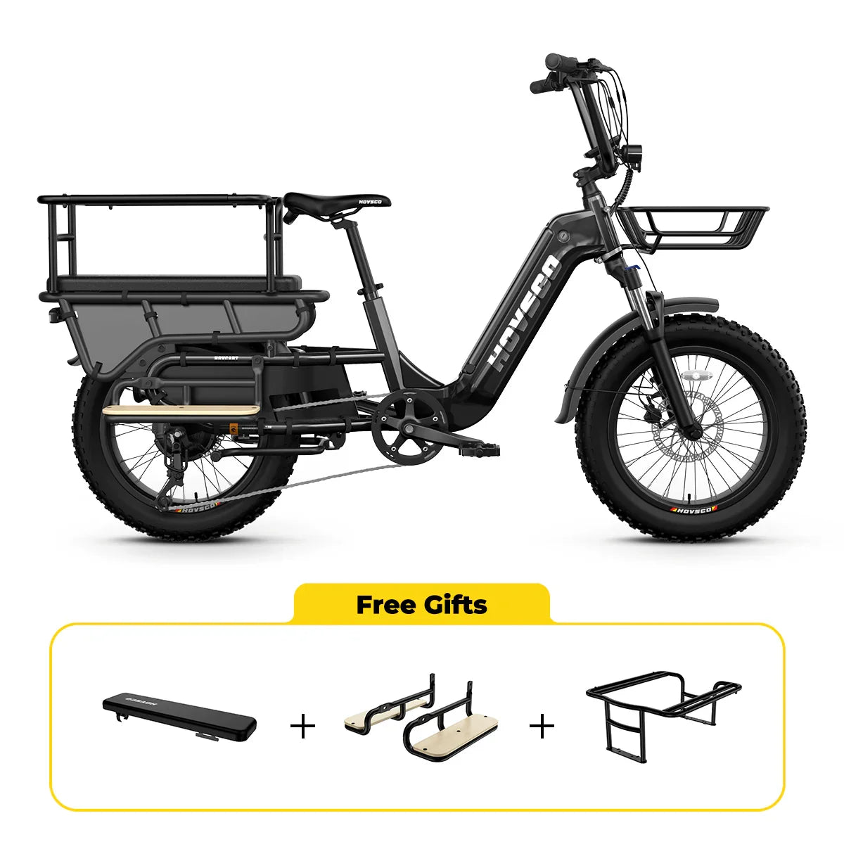 HOVSCO HovCart 20“ Step-Thru Electric Fat Tire Cargo Bike