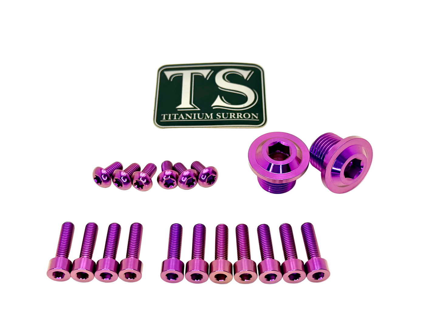 Titanium Surron OEM KKE Fork Bolt Kits Purple