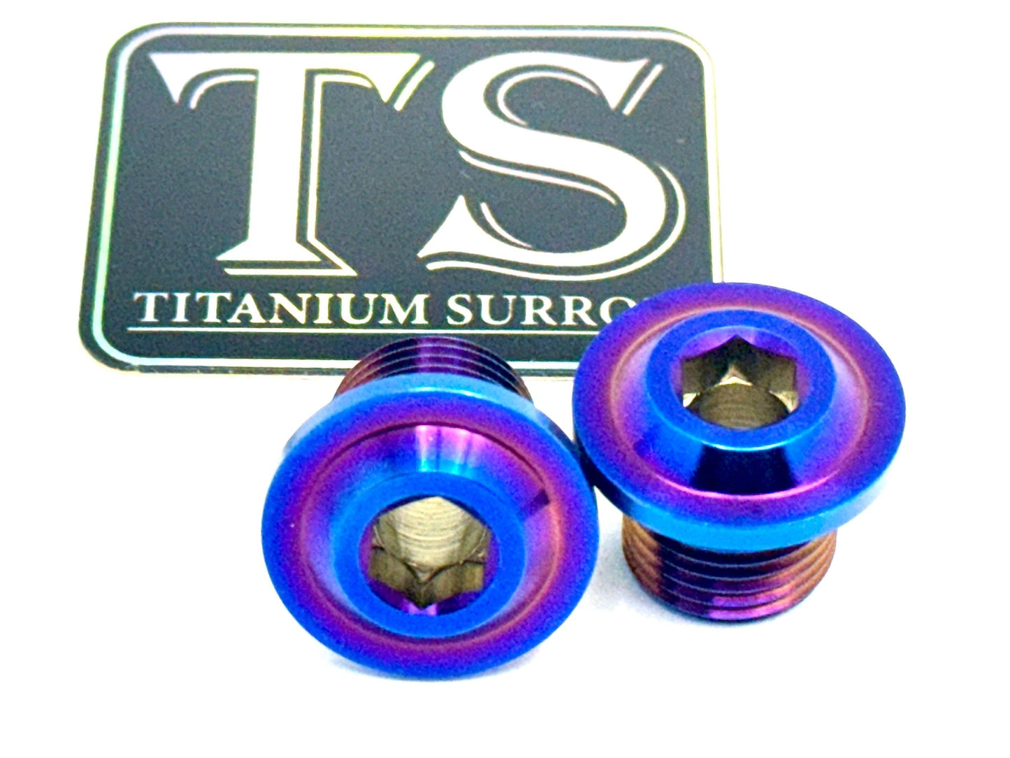 Two burnt blue titanium bolts for KKE forks. M16-15mm.