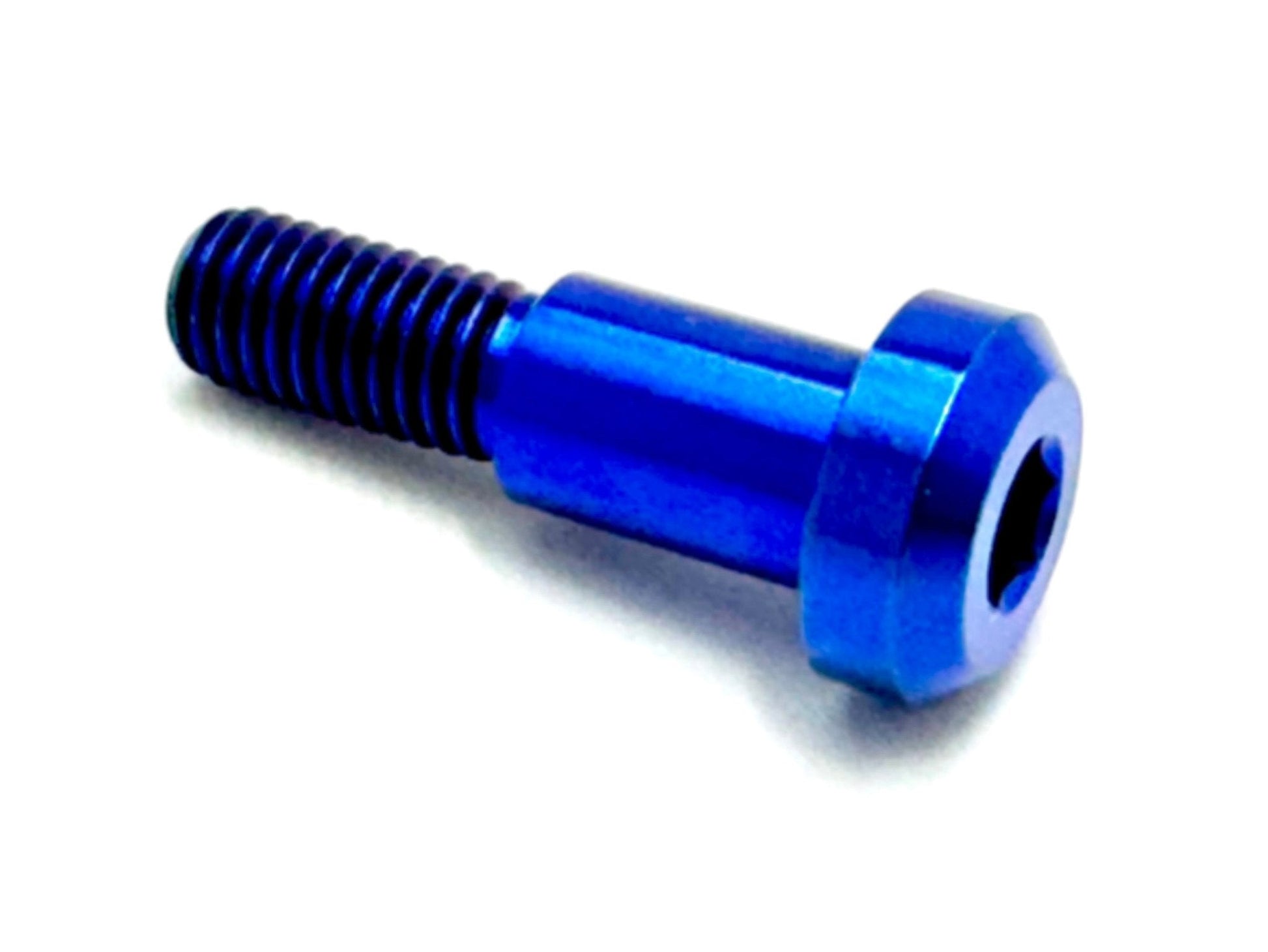 Anodized titanium kickstand bolt and nut set in blue for the Surron Light Bee LBX and the Segway X260 & X160.