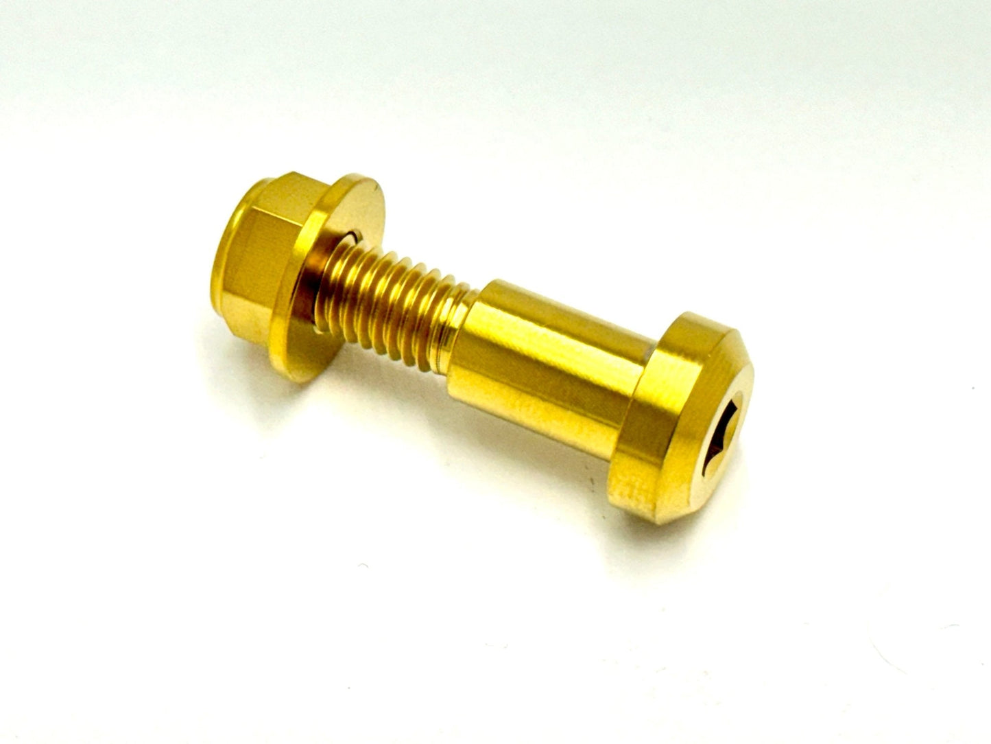Anodized titanium kickstand bolt and nut set in gold for the Surron Light Bee LBX and the Segway X260 & X160.