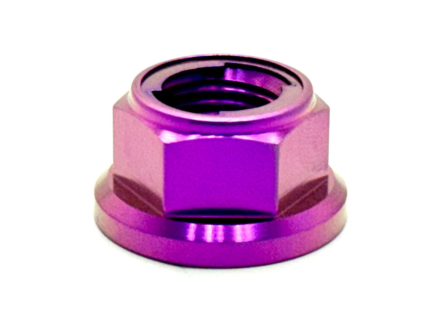 Anodized titanium lock nut (metal tab) M12x1.25 purple. Fits the Surron, Talaria, 79 Bike, Rerode, E-Ride Pro style bikes.