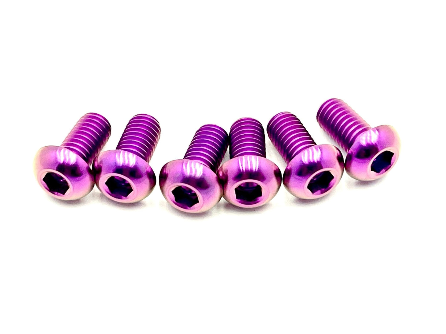 Anodized titanium rear rotor screws (M6x12mm) for the Surron, Talaria, Segway, 79 Bike, Rerode, E-Ride Pro in purple