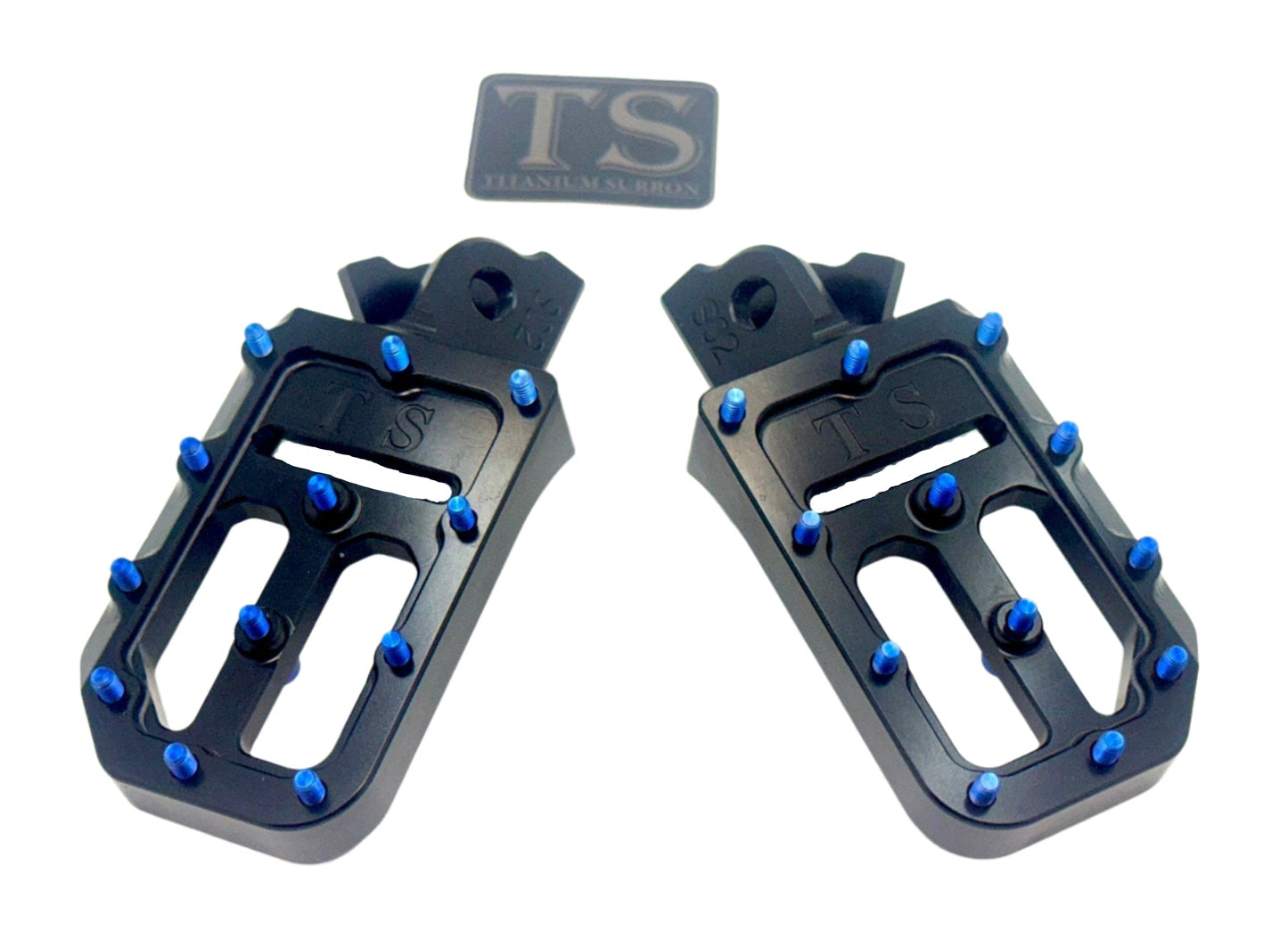 TS Custom Foot Pegs Featuring Titanium Grips for E - moto