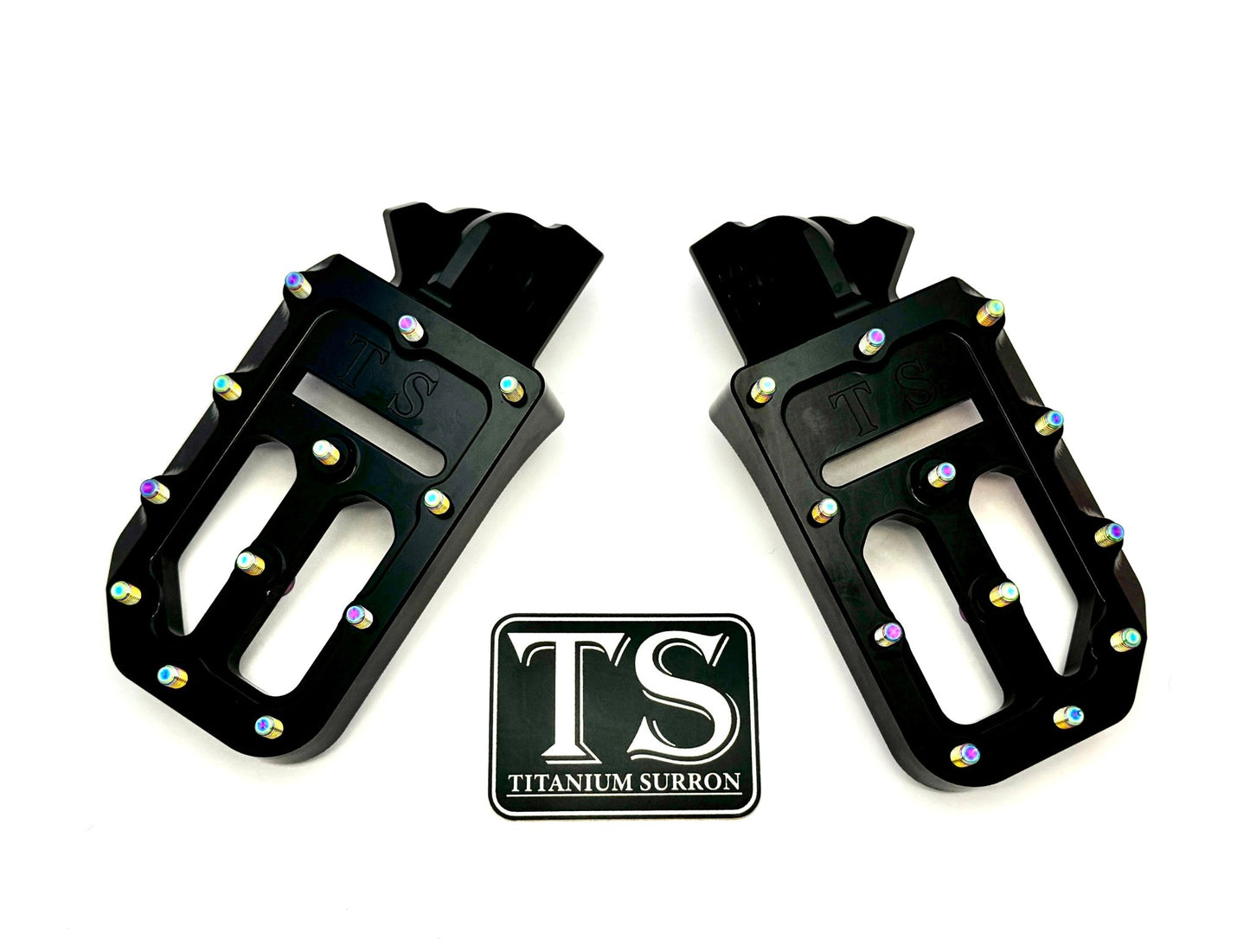 TS Custom Foot Pegs Featuring Titanium Grips for E - moto