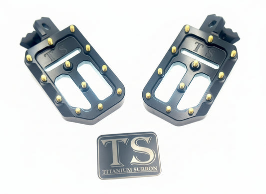 TS Custom Foot Pegs Featuring Titanium Grips for E - moto