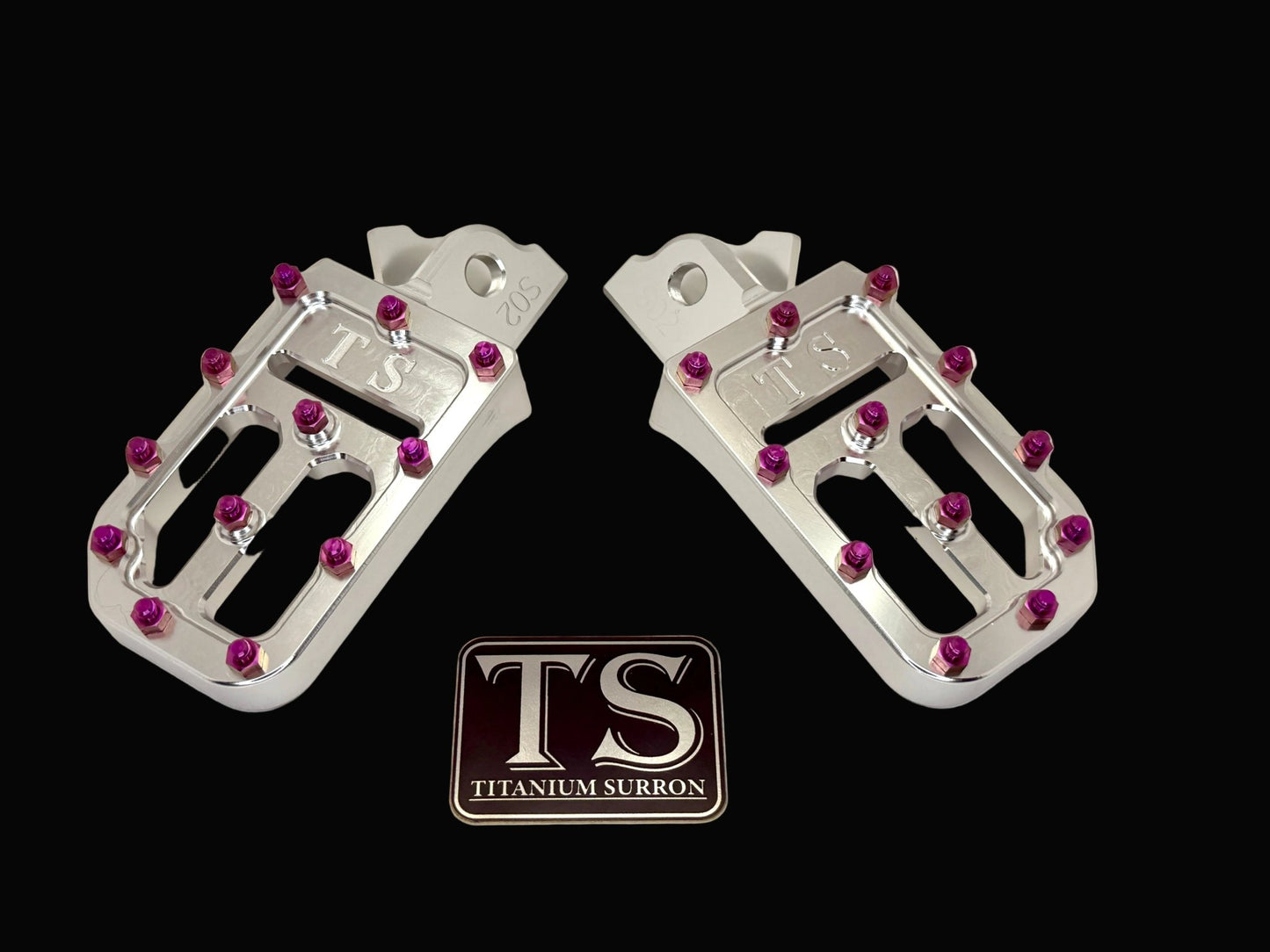 TS Custom Foot Pegs w/ Titanium Grips for Surron and Most Light E-moto