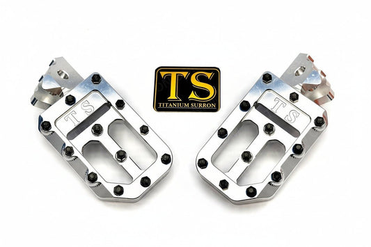 TS Custom Foot Pegs w/ Titanium Grips for Surron and Most Light E-moto