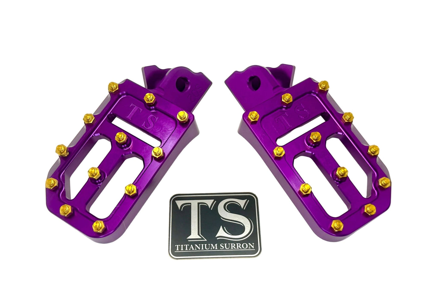 TS Custom Foot Pegs w/ Titanium Grips for Surron and Most Light E - moto