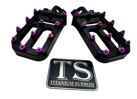 TS Foot Pegs W/ Titanium Grips for Most E - moto