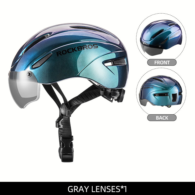 ROCKBROS Ultralight Magnetic Goggles Rear Light Cycling Helmet