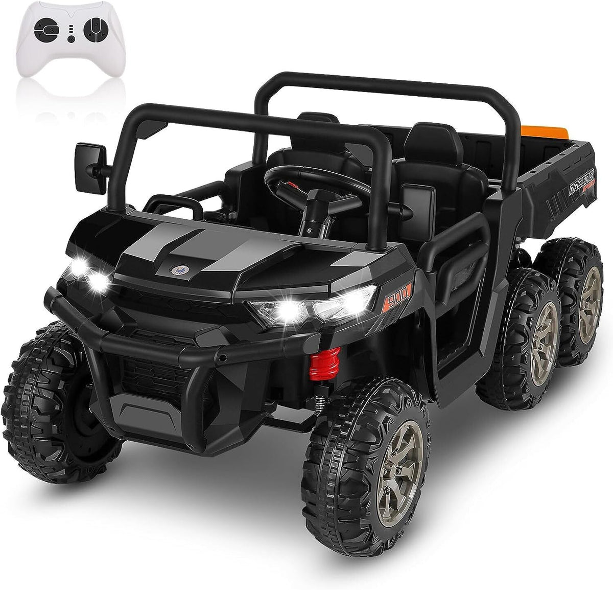 2 Seater 24V Dump Truck Ride On Car with Electric Dump Bed & Shovel - Remote Controlled