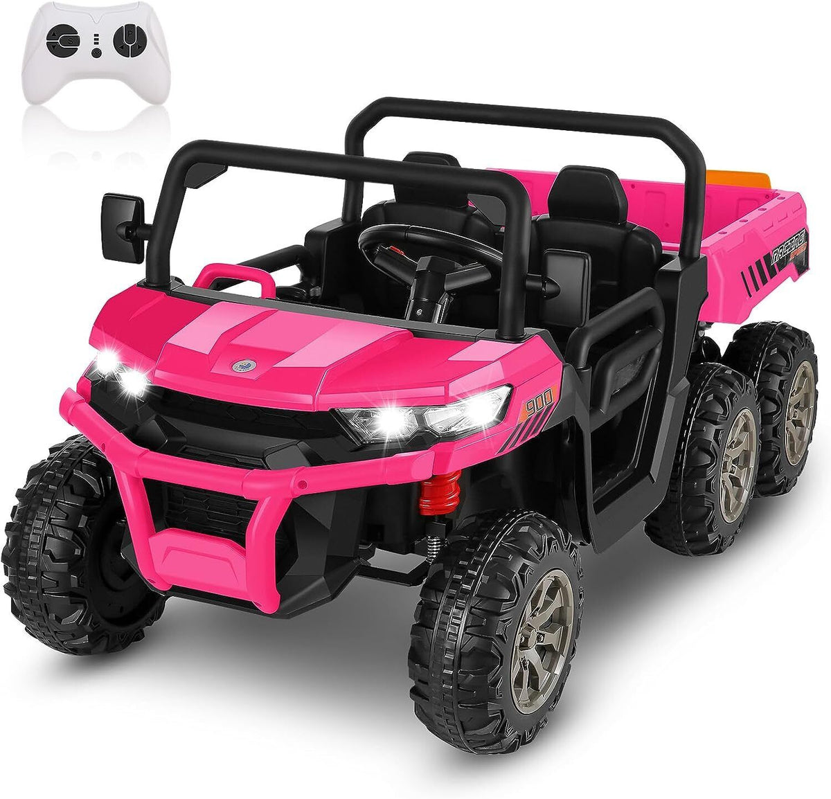 2 Seater 24V Dump Truck Ride On Car with Electric Dump Bed & Shovel - Remote Controlled