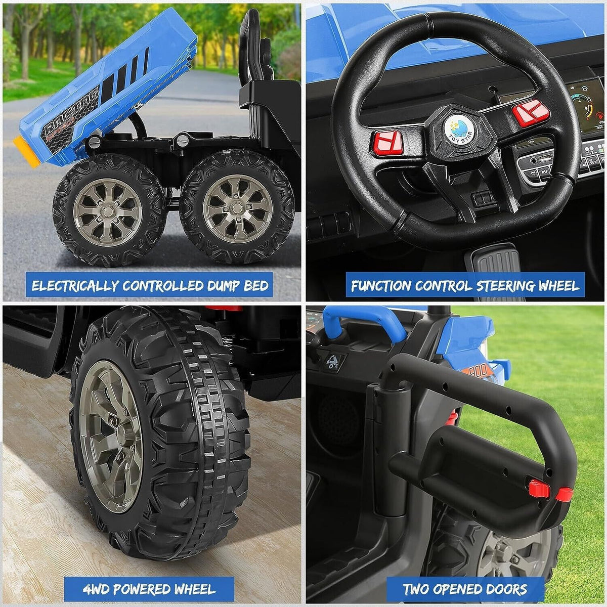 2-Seater 24V Electric UTV Car with 4WD and Dump Bed for Kids - Powerful Off-Road Adventure Vehicle