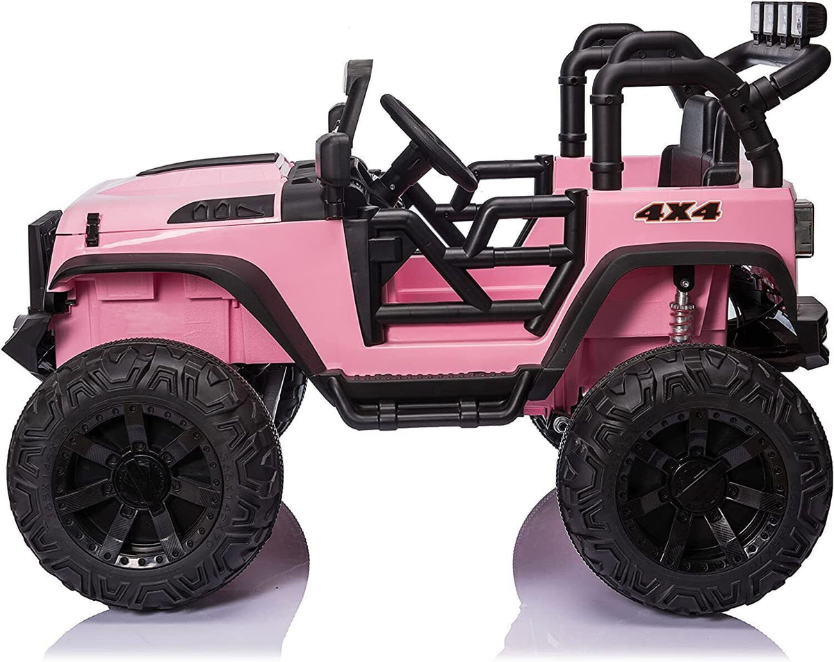 2-Seater 24V Kids Electric Jeep with Remote Control, 3 Speeds, and LED Lights