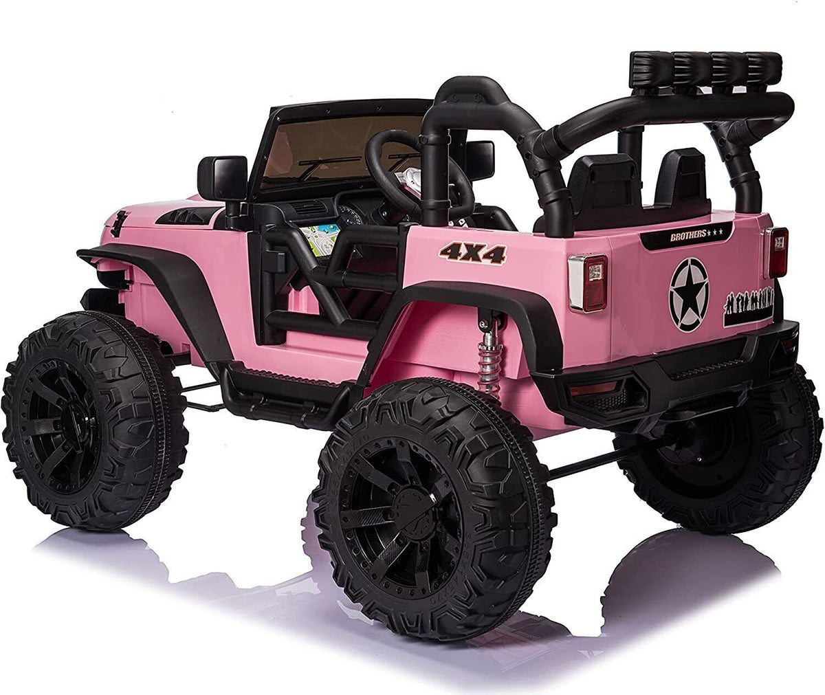 2-Seater 24V Kids Electric Jeep with Remote Control, 3 Speeds, and LED Lights