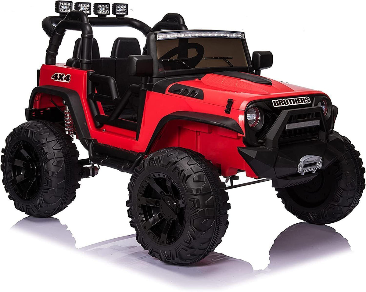 2-Seater 24V Kids Electric Jeep with Remote Control, 3 Speeds, and LED Lights