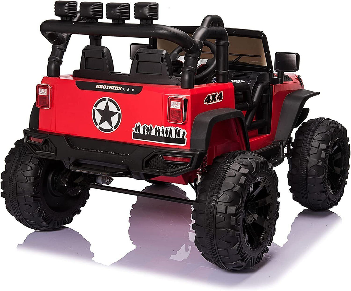 2-Seater 24V Kids Electric Jeep with Remote Control, 3 Speeds, and LED Lights