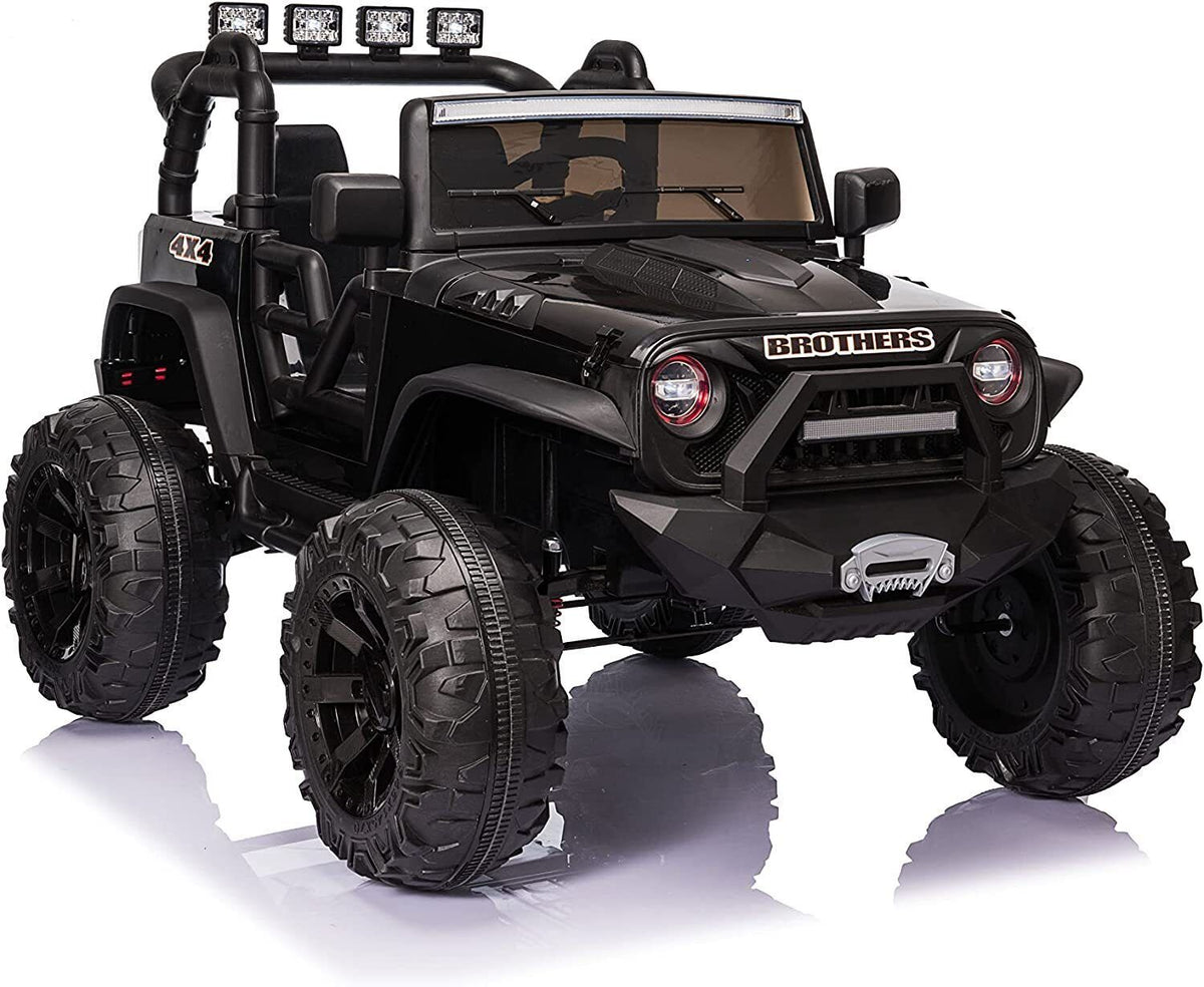 2-Seater 24V Kids Electric Jeep with Remote Control, 3 Speeds, and LED Lights