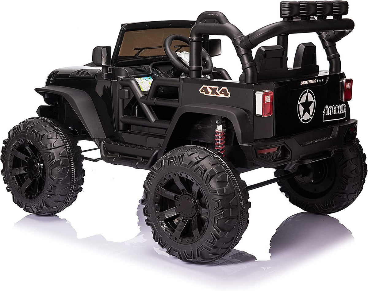 2-Seater 24V Kids Electric Jeep with Remote Control, 3 Speeds, and LED Lights