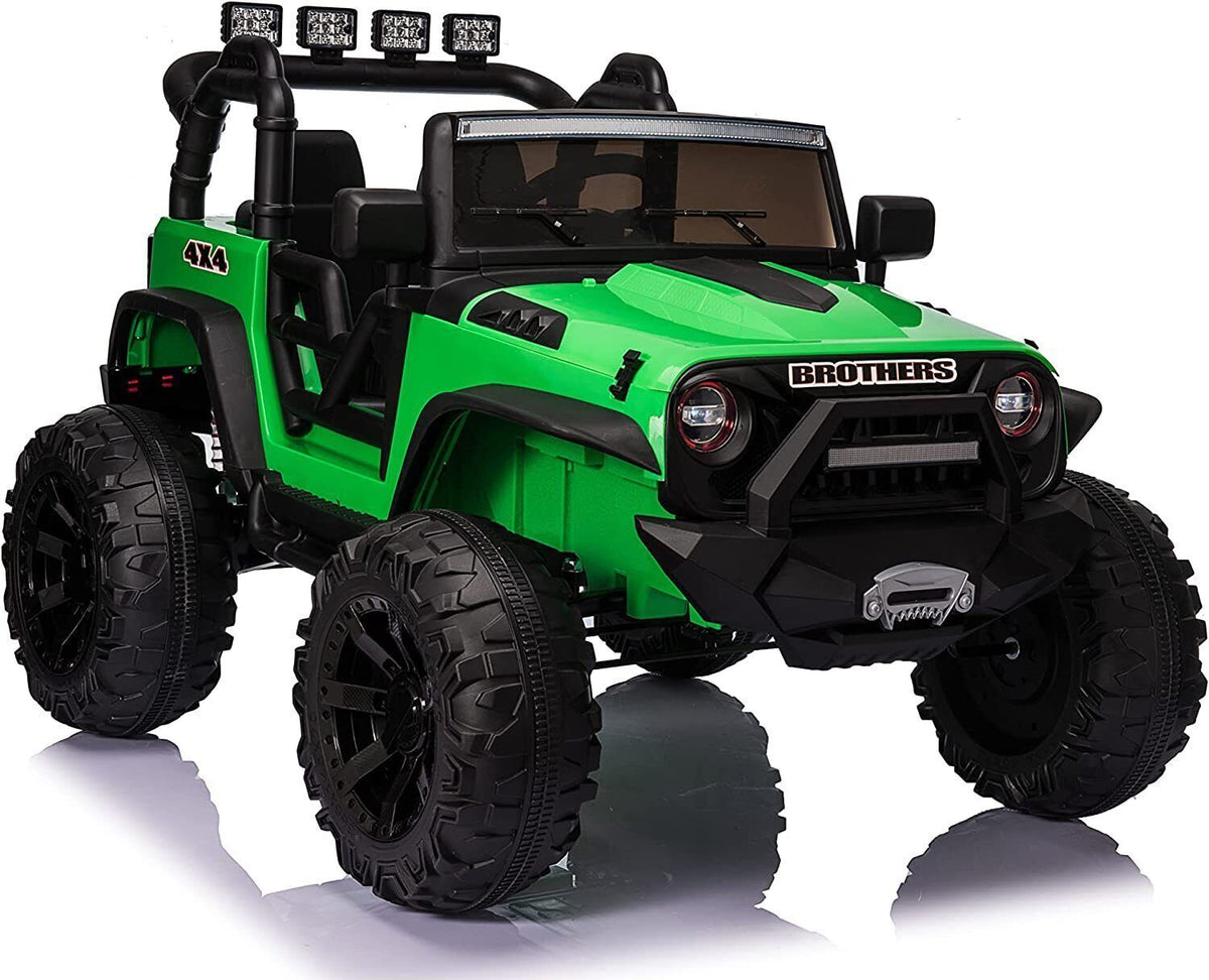 2-Seater 24V Kids Electric Jeep with Remote Control, 3 Speeds, and LED Lights