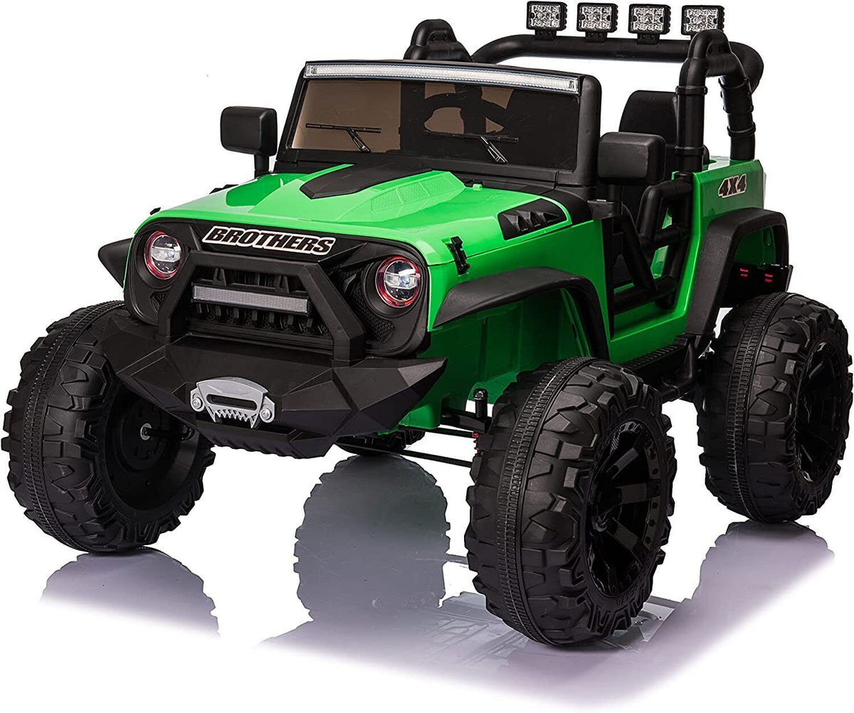 2-Seater 24V Kids Electric Jeep with Remote Control, 3 Speeds, and LED Lights