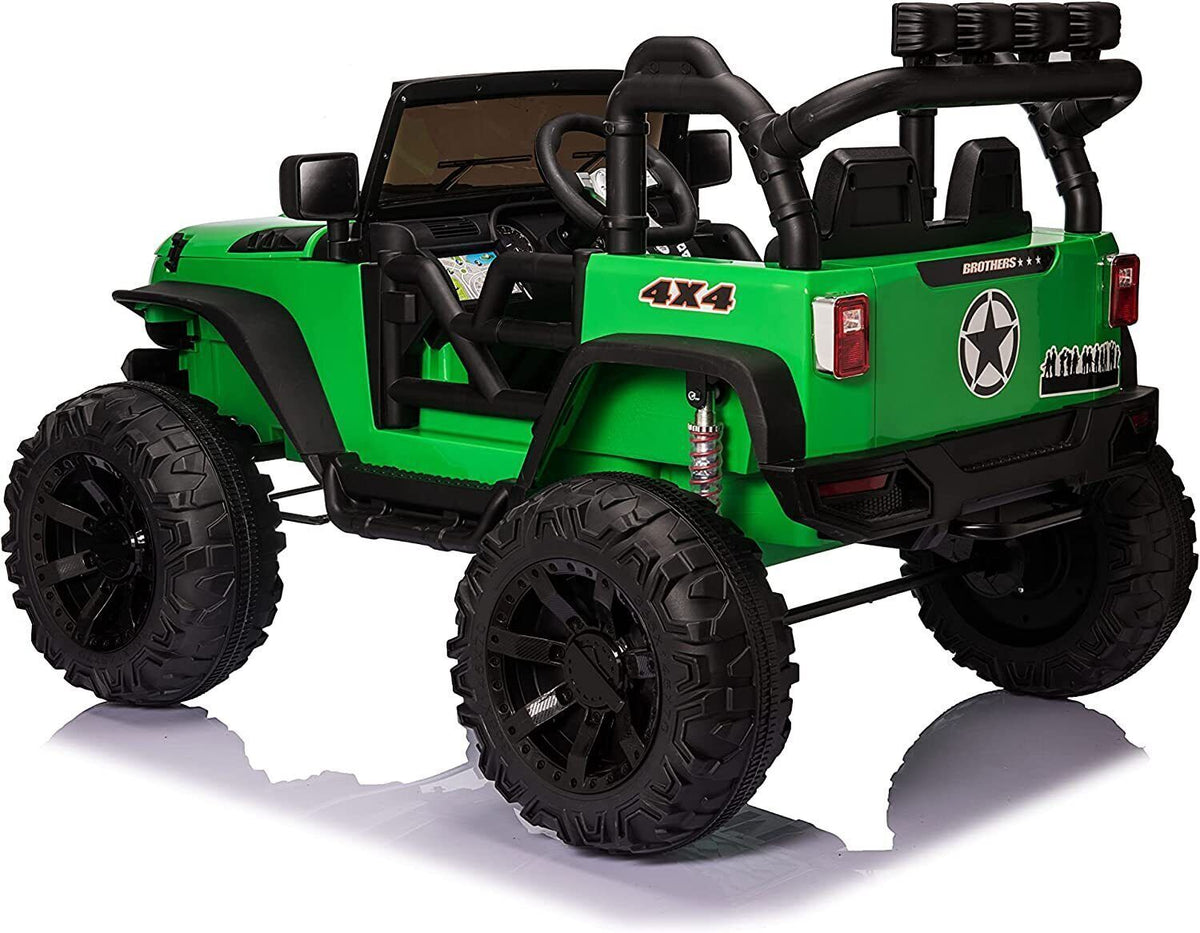 2-Seater 24V Kids Electric Jeep with Remote Control, 3 Speeds, and LED Lights