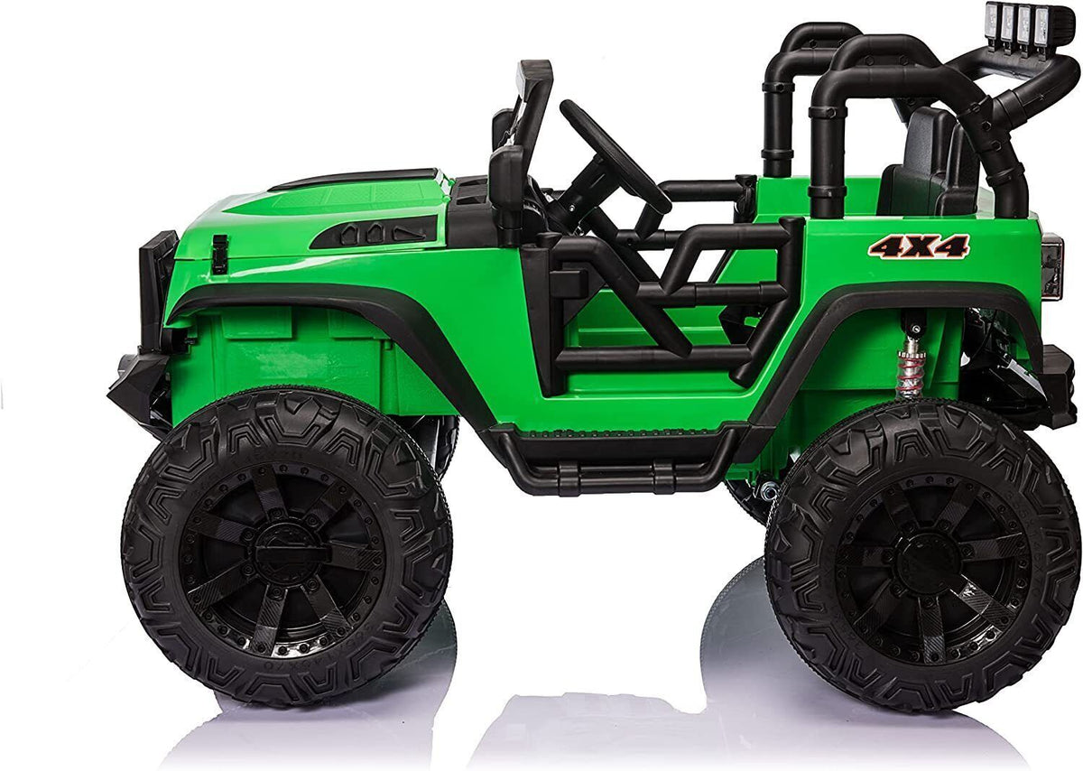 2-Seater 24V Kids Electric Jeep with Remote Control, 3 Speeds, and LED Lights