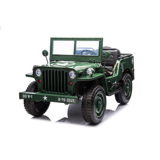 24V Magic Cars Military Willy Jeep 3 Seater Electric Ride on