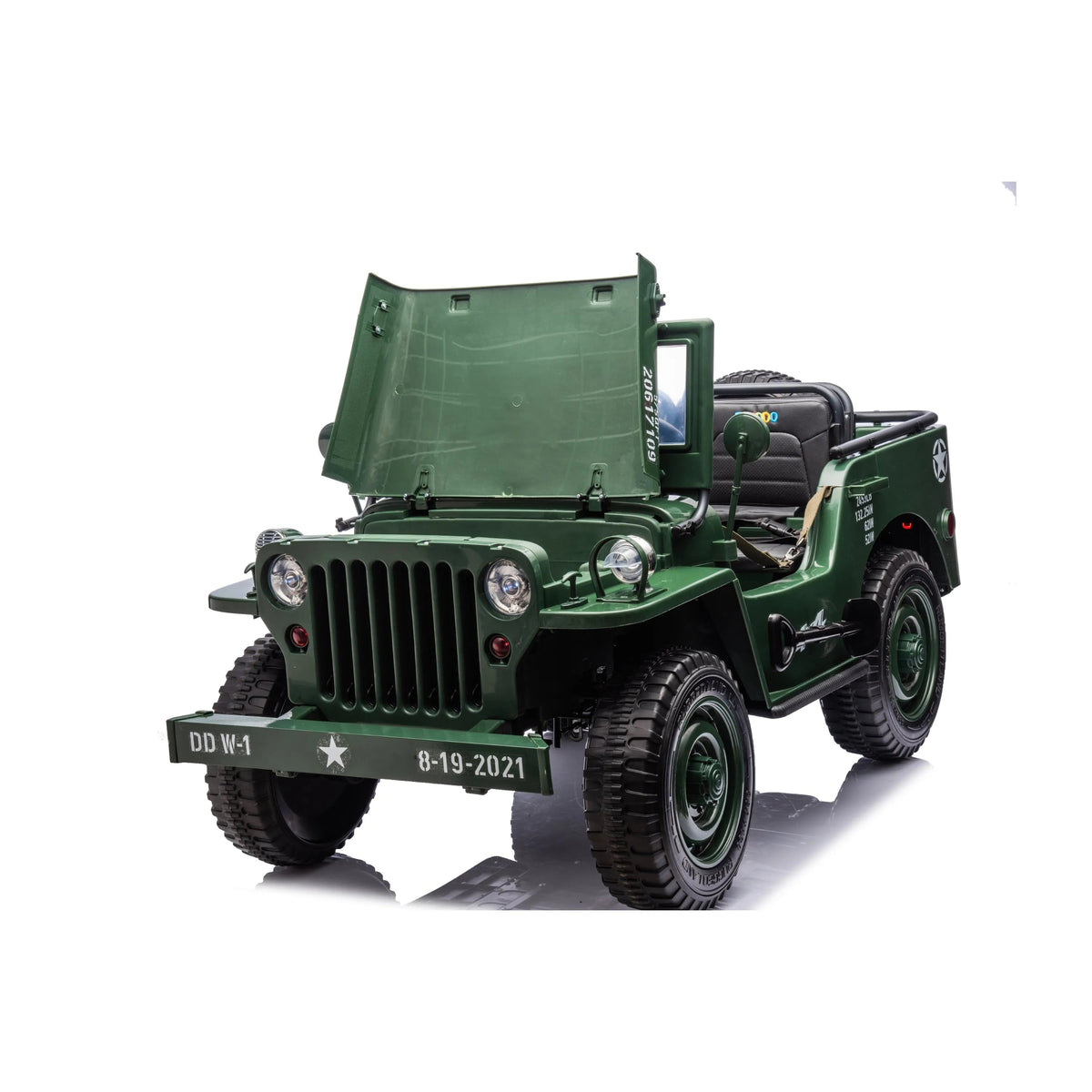 24V Magic Cars Military Willy Jeep 3 Seater Electric Ride on