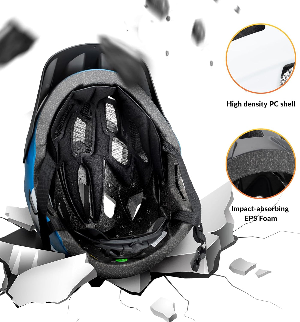 ROCKBROS Kids Full Face Bike Helmet Ages 5-14 Anti-Collision Detachable Chin