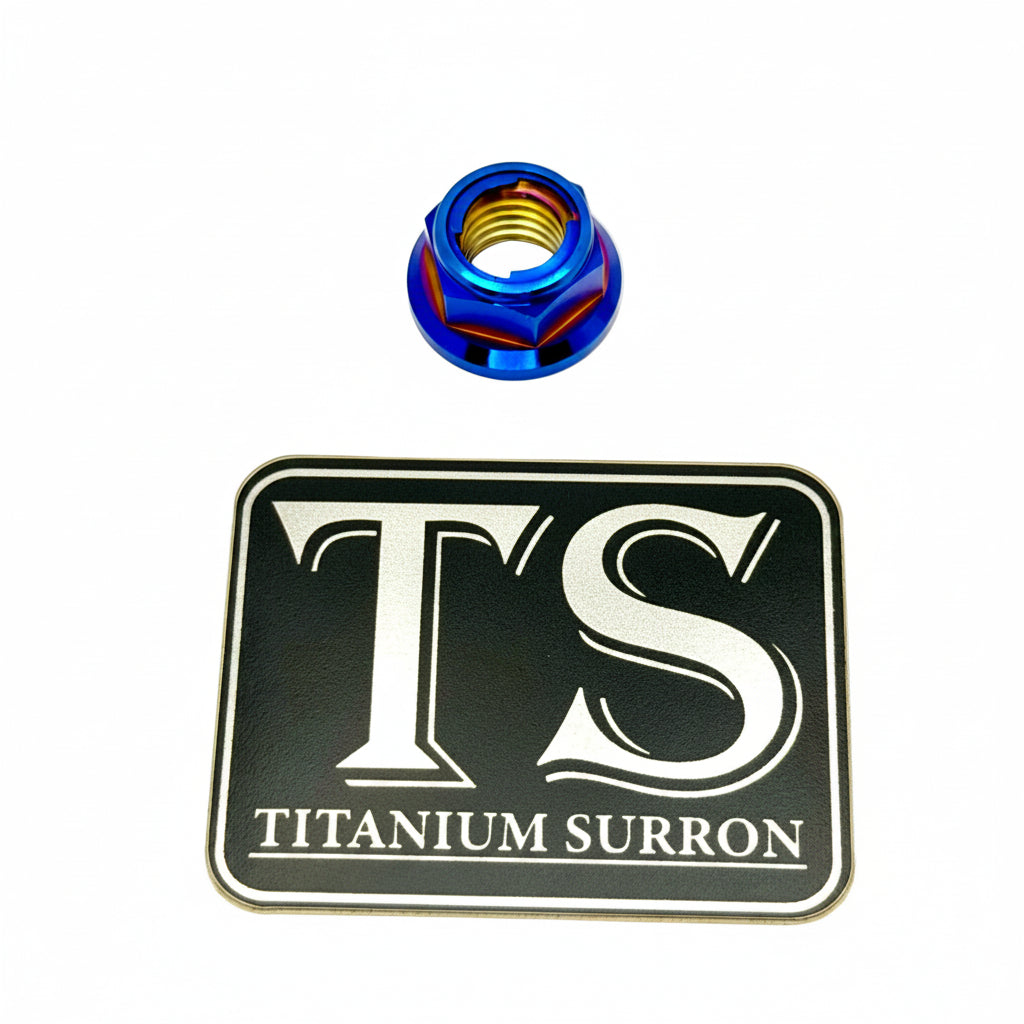 M10x1.5mm Titanium Grade 5 6AL-4V DIN 6923 Locking Flange Nut (Aerospace Grade)