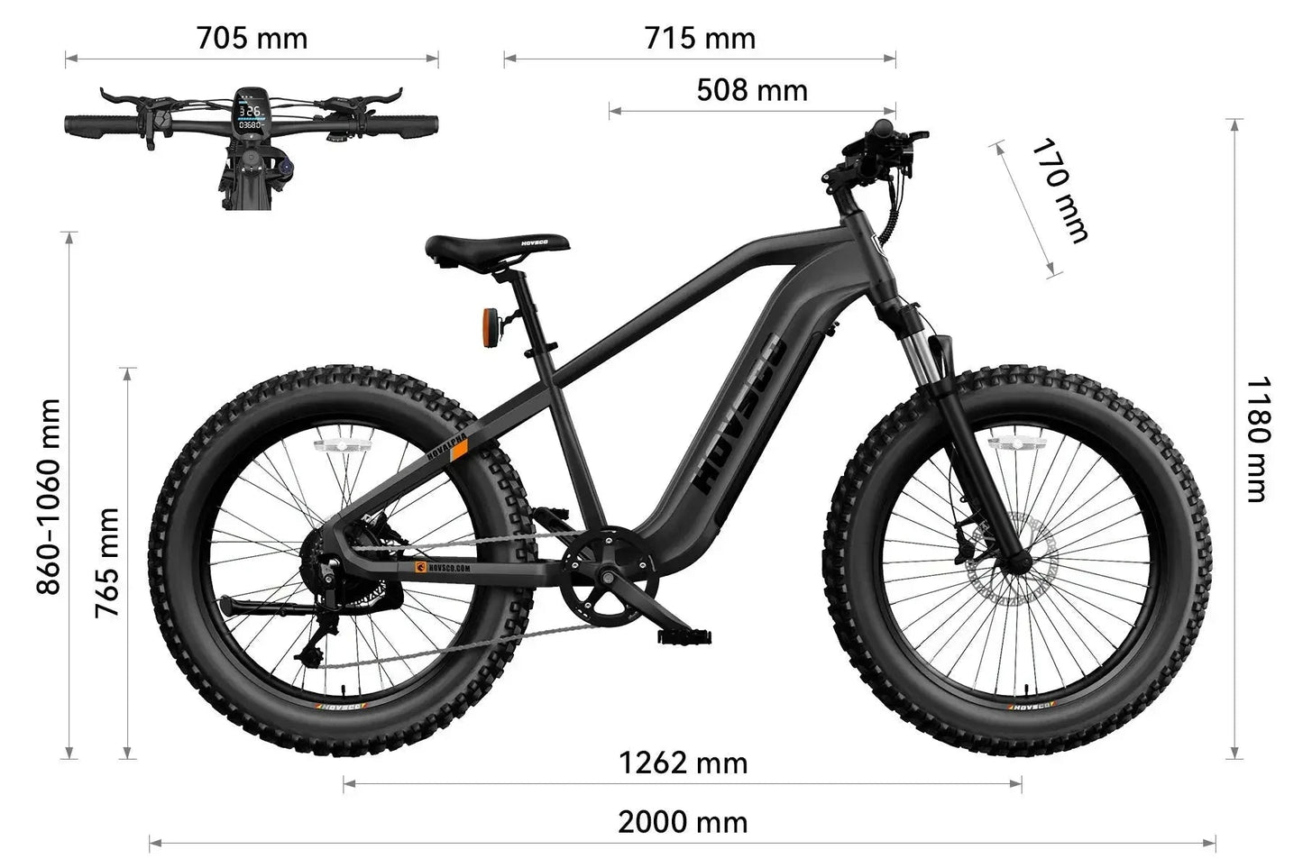 HOVSCO HovAlpha 26" Fat Tire Electric Bike