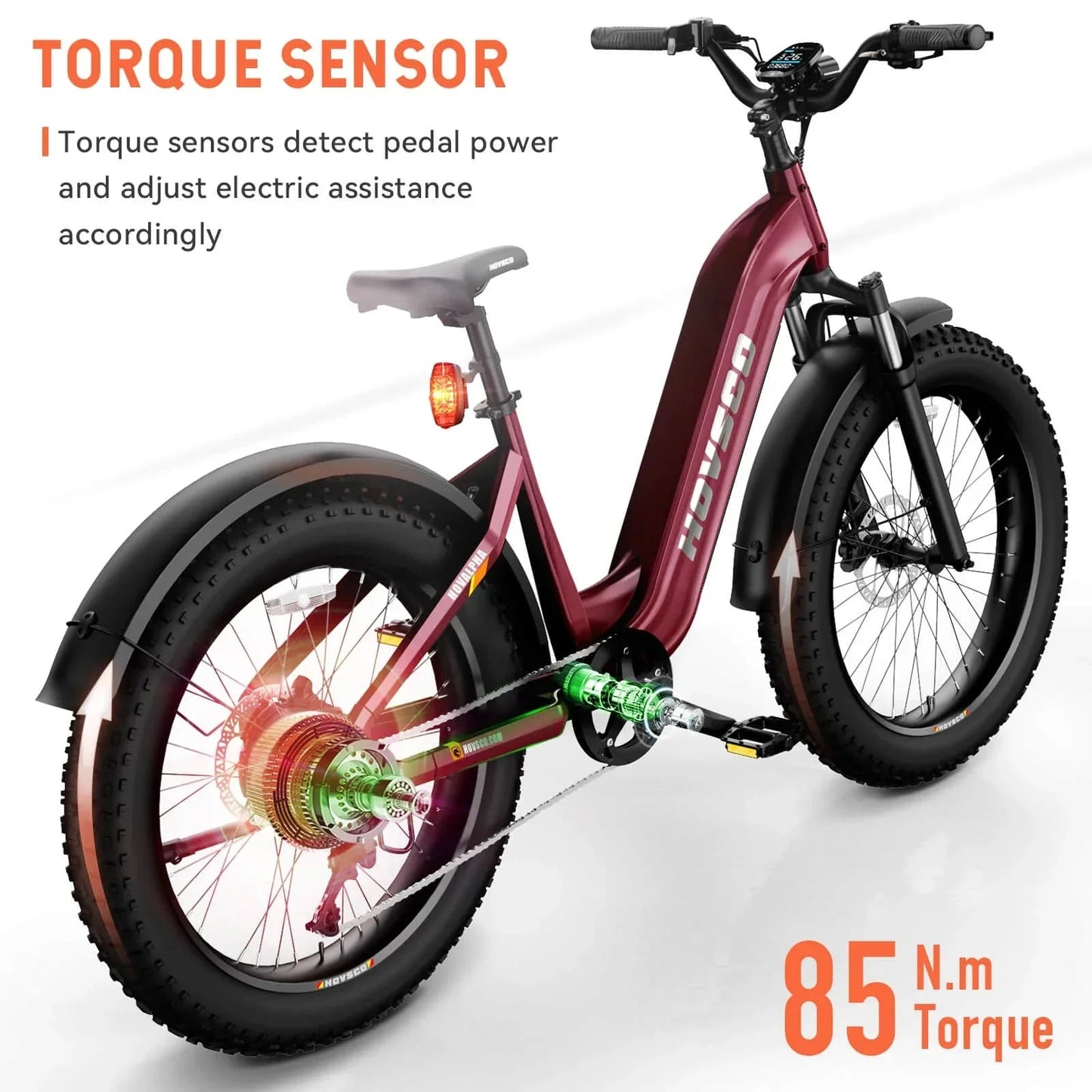 HOVSCO HovAlpha 26" Step-Thru Fat Tire Ebike