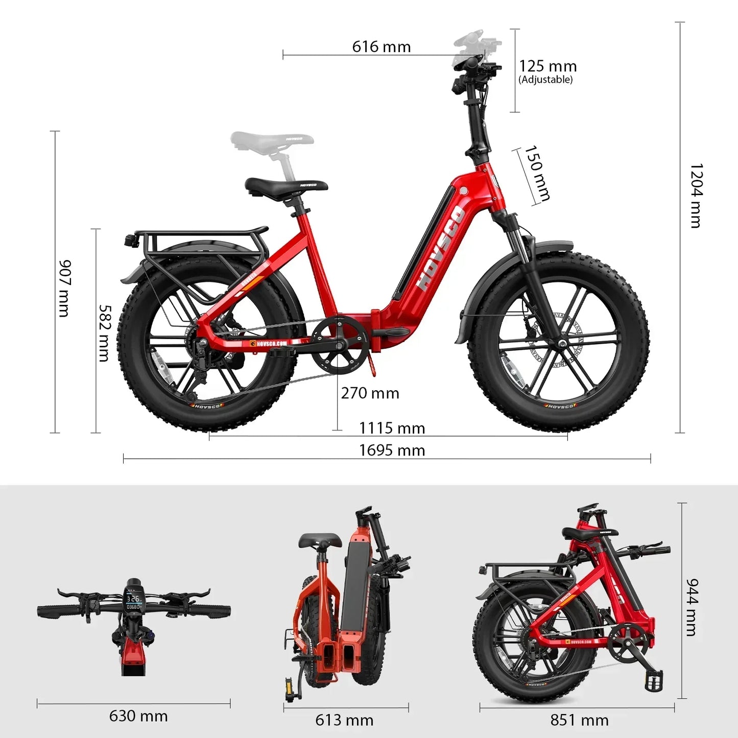 HOVSCO HovBeta 20" Foldable Fat Tire Electric Bike