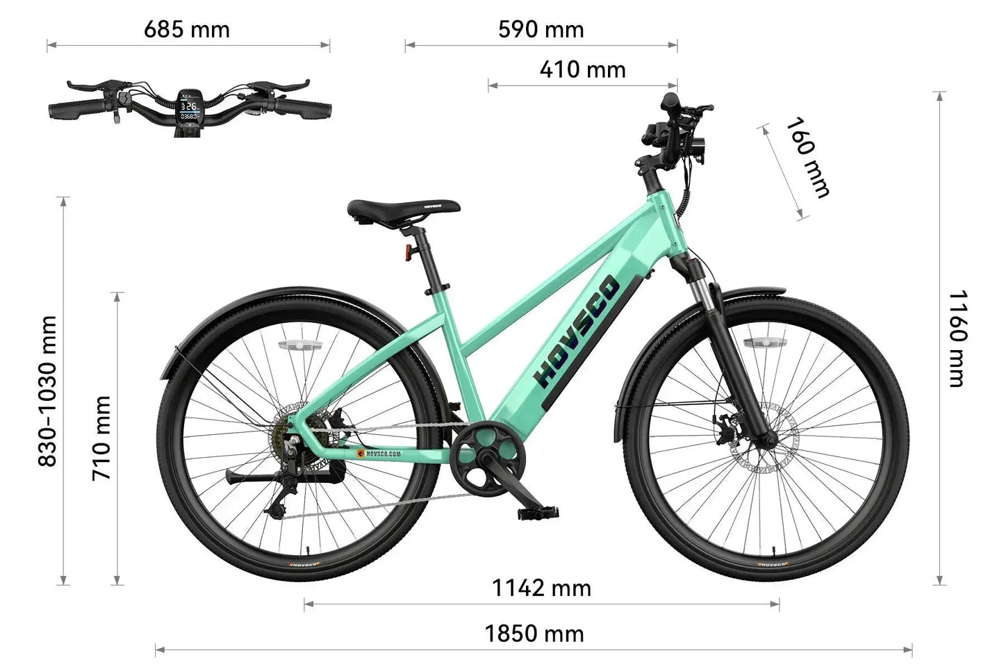 HOVSCO HovCity 27.5" Step-Thru Cruiser Electric Bike For Adults