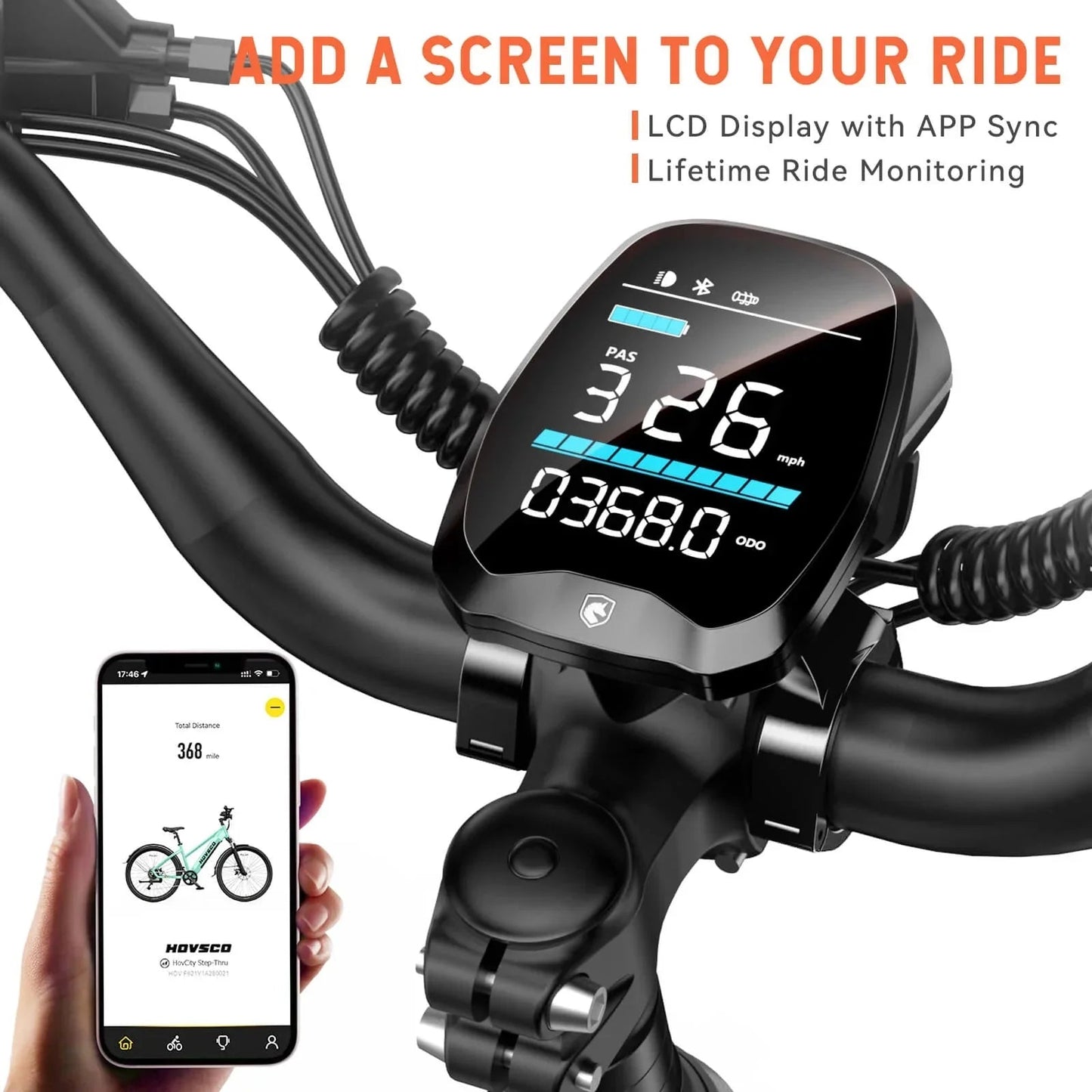 HOVSCO HovCity 27.5" Step-Thru Cruiser Electric Bike For Adults