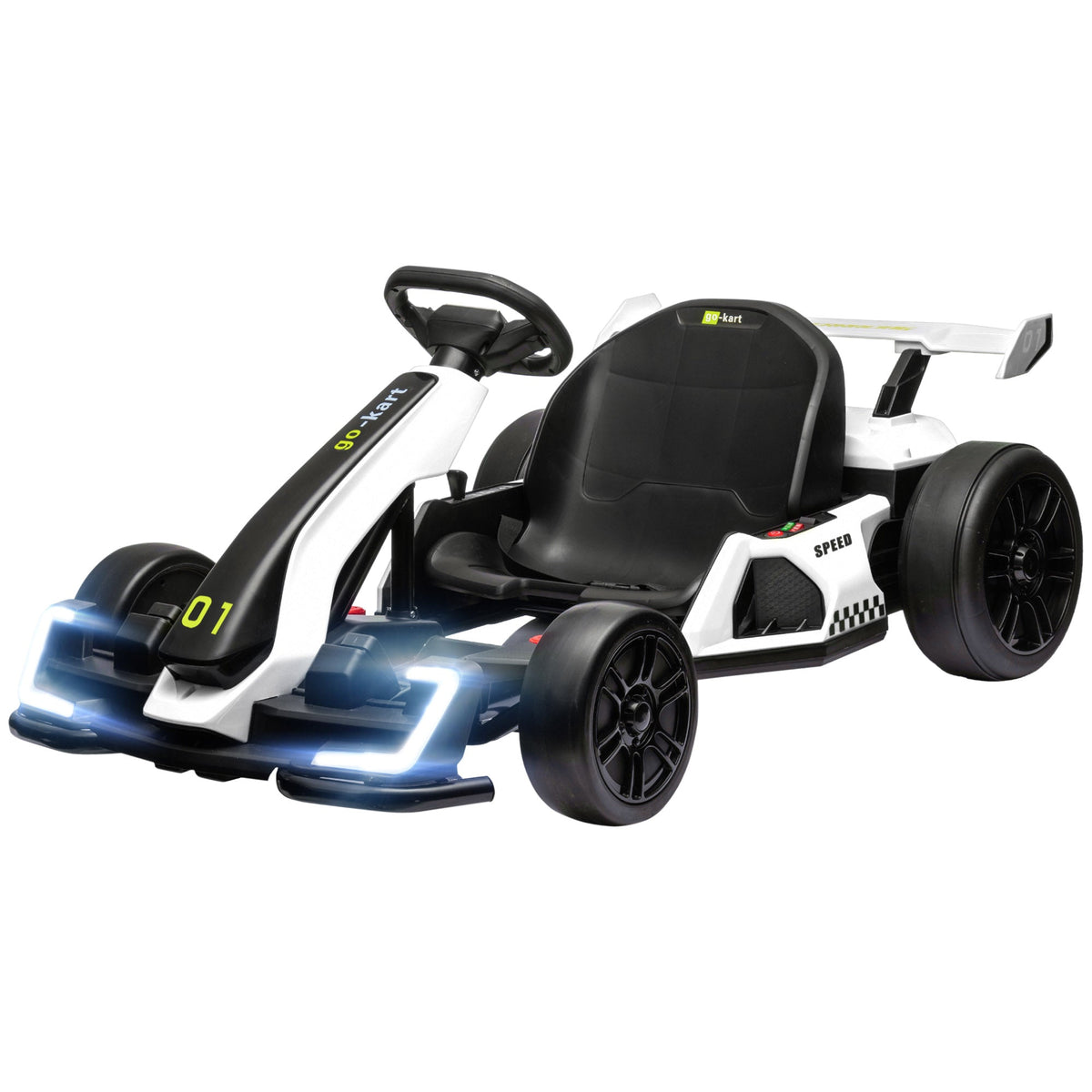 Adjustable Seat Electric Go Kart with Slow Start - 24V, 7.5 MPH