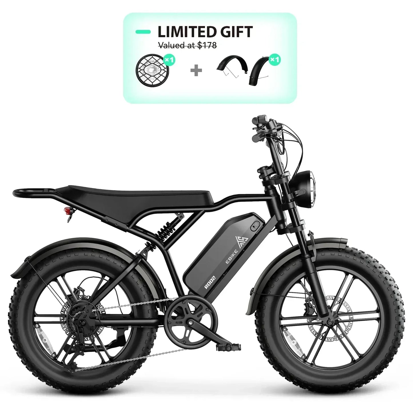 TST R002 20'' 1500W Full Suspension Moped-style Electric Bike