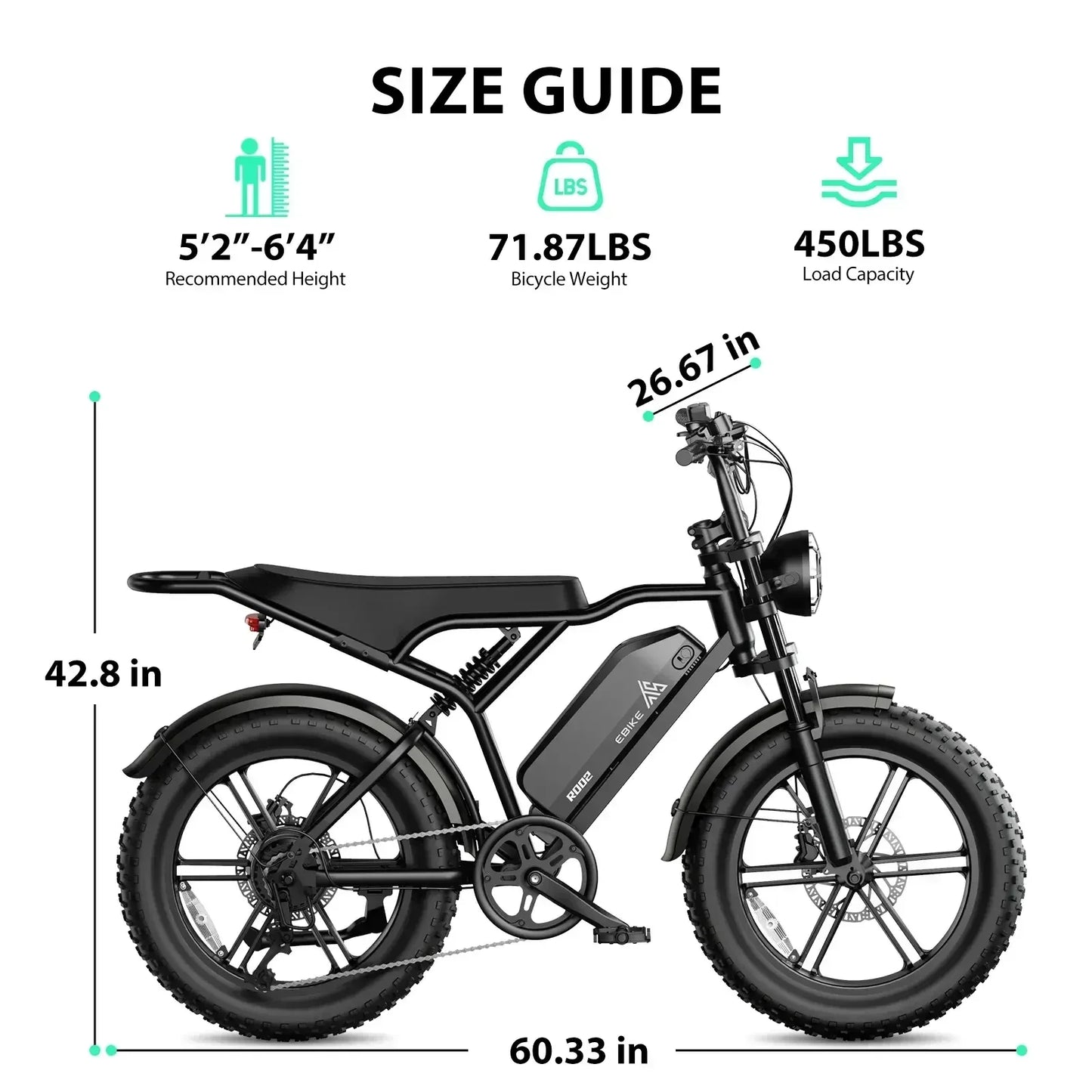 TST R002 20'' 1500W Full Suspension Moped-style Electric Bike