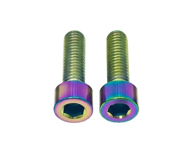 Titanium Prickly Motor Cover bolts rainbow