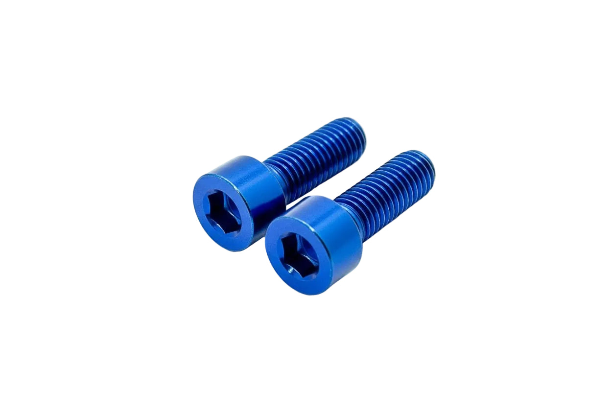 Titanium Prickly Motor Cover bolts blue
