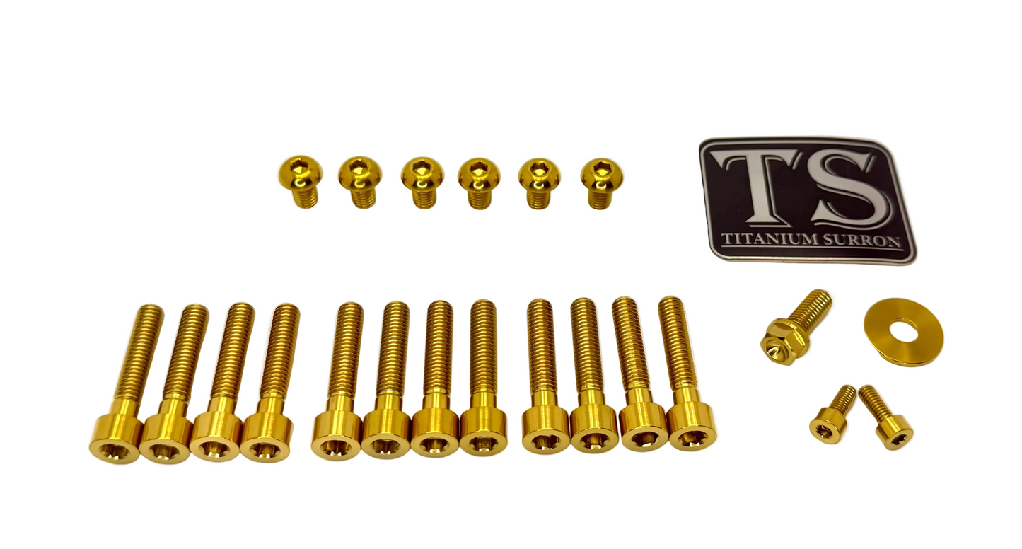 Titanium Bolt Kit for Sirris F43 Fork (22 Pieces) in Gold