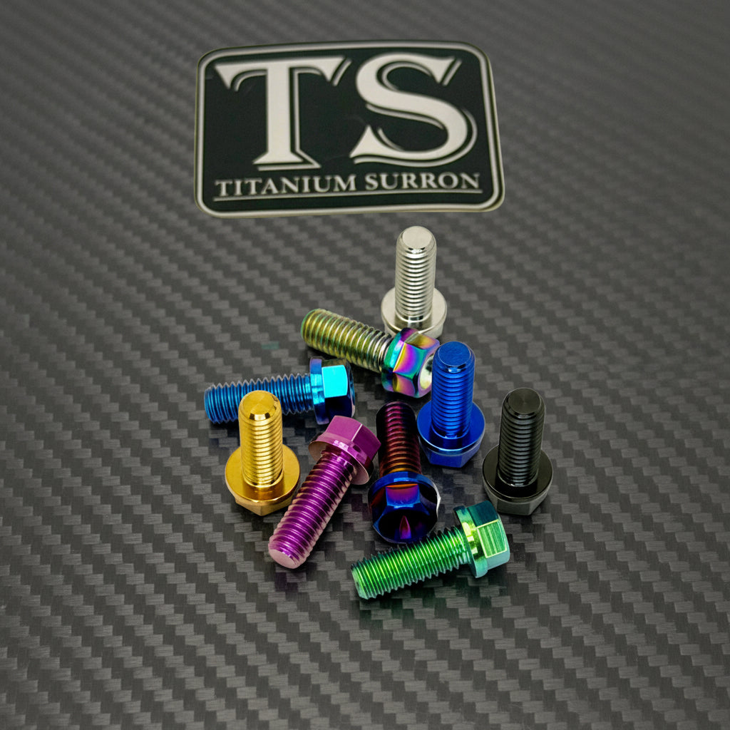Titanium M6x1.0x15mm Hex Flange Bolt — Grade 5 Aerospace (DIN 6921)