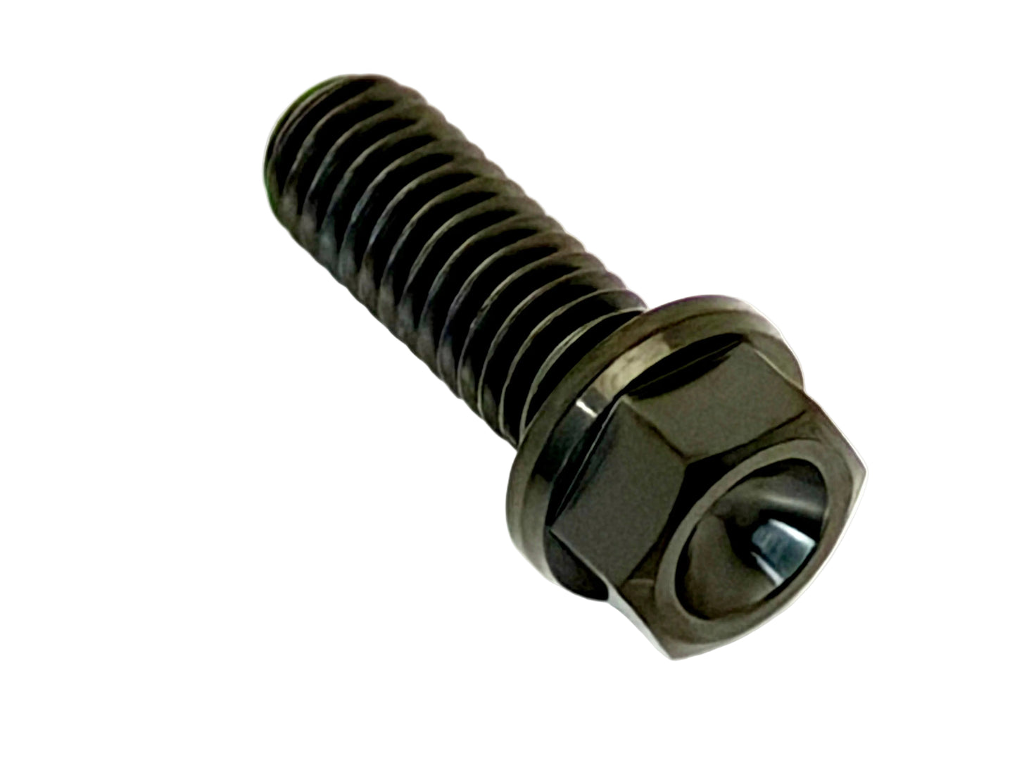 Titanium M6x1.0x15mm Hex Flange Bolt — Grade 5 Aerospace (DIN 6921)