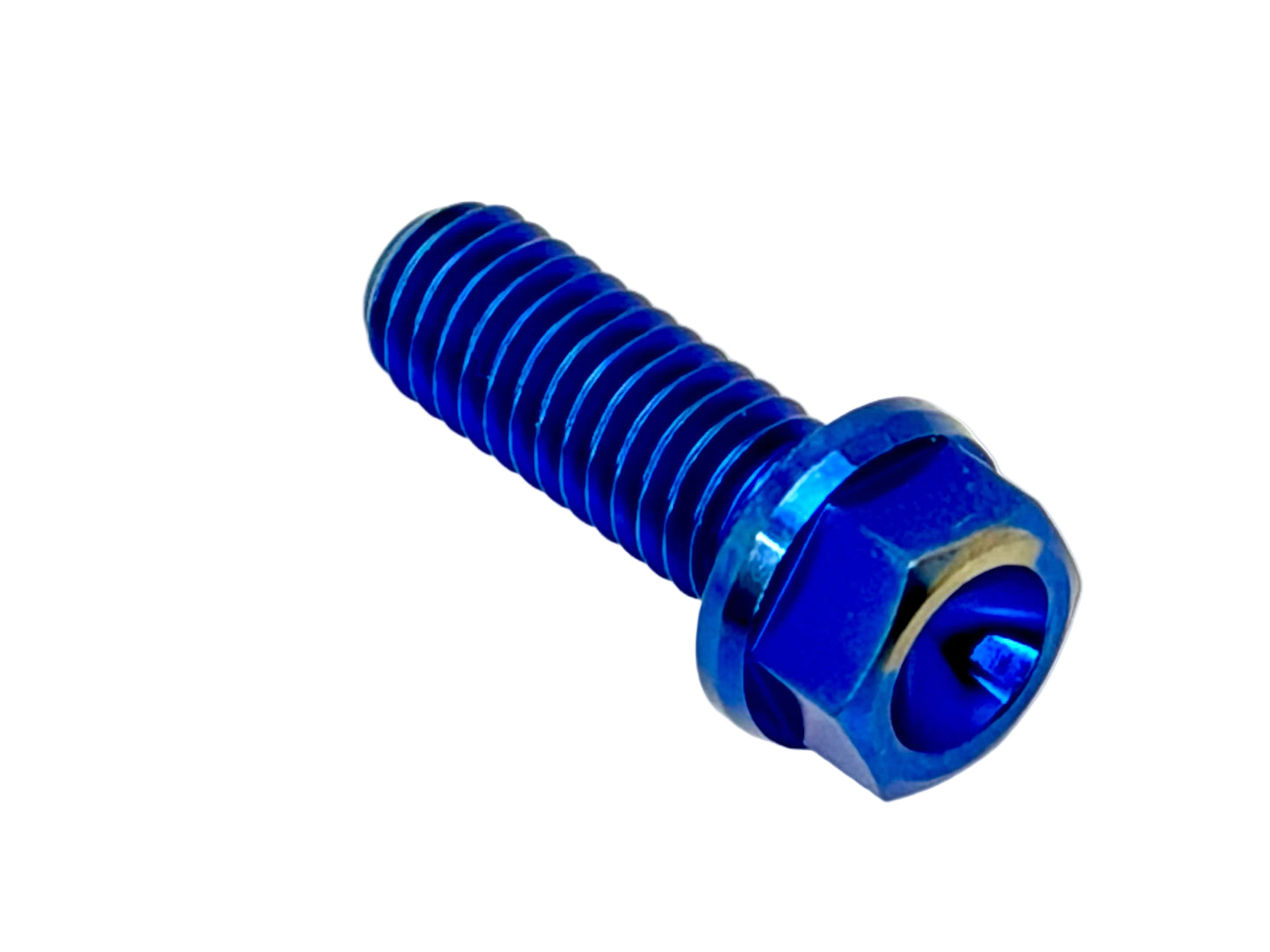 Titanium M6x1.0x15mm Hex Flange Bolt — Grade 5 Aerospace (DIN 6921)