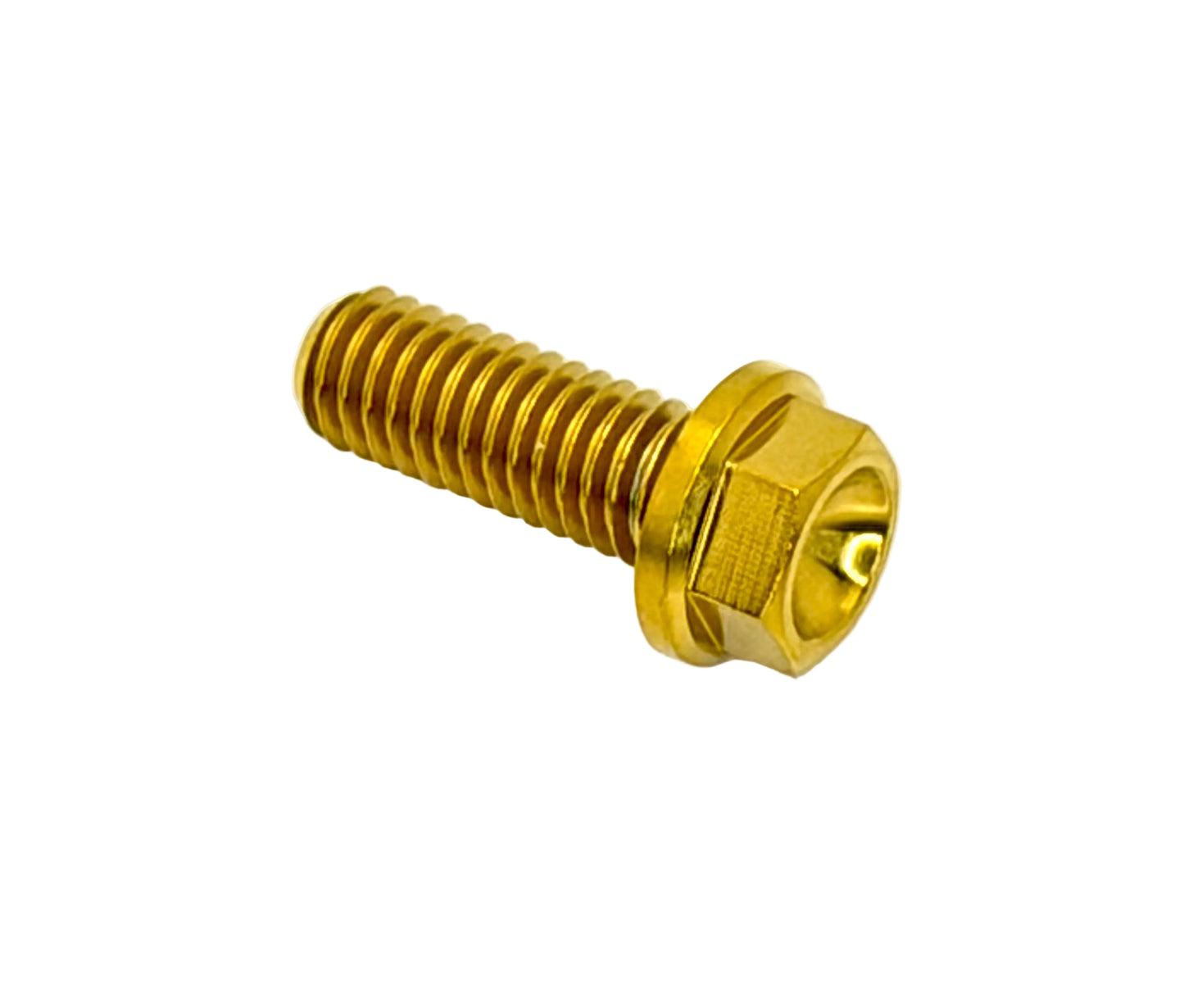 Titanium M6x1.0x15mm Hex Flange Bolt — Grade 5 Aerospace (DIN 6921)