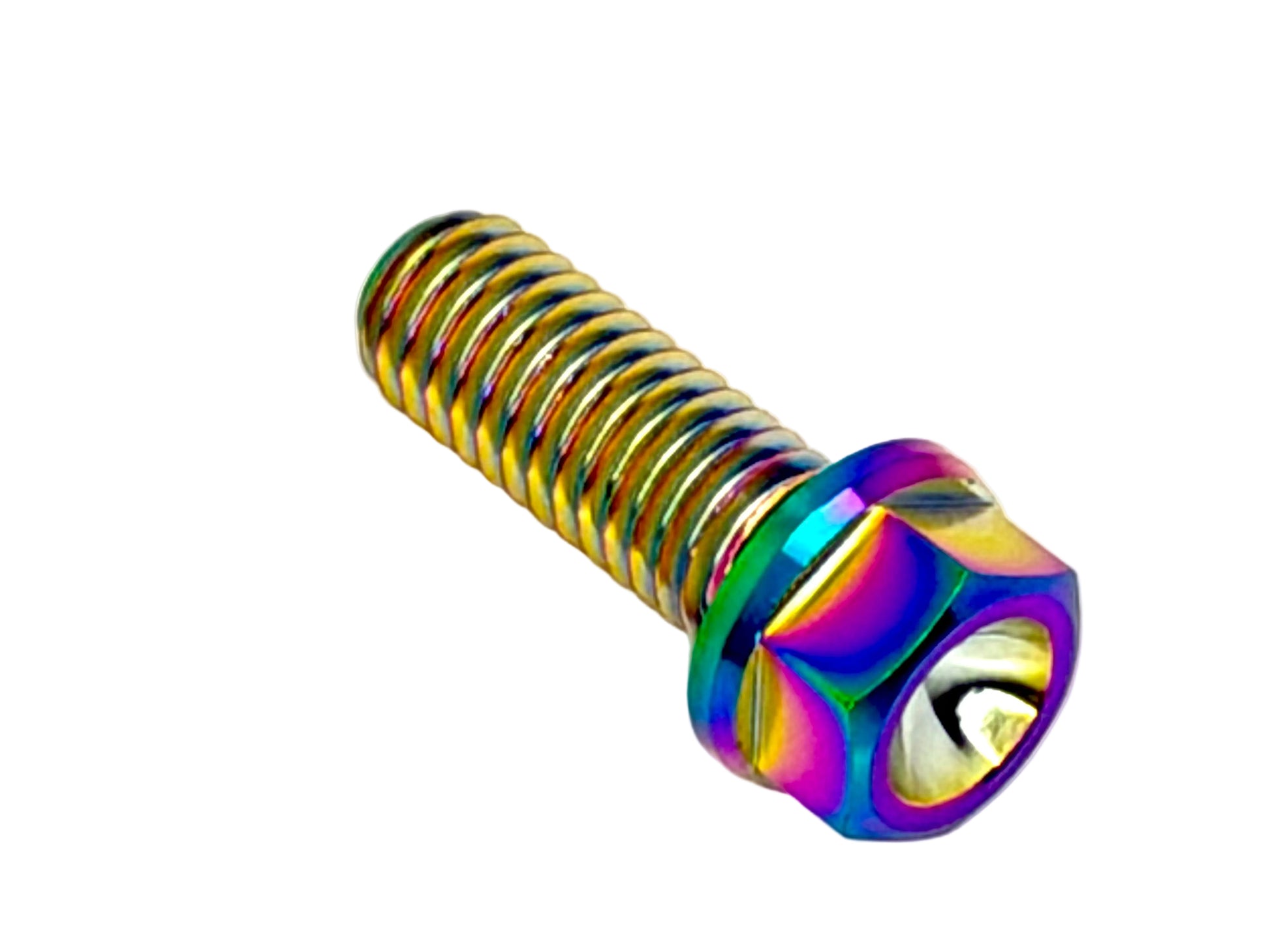Titanium M6x1.0x15mm Hex Flange Bolt — Grade 5 Aerospace (DIN 6921)