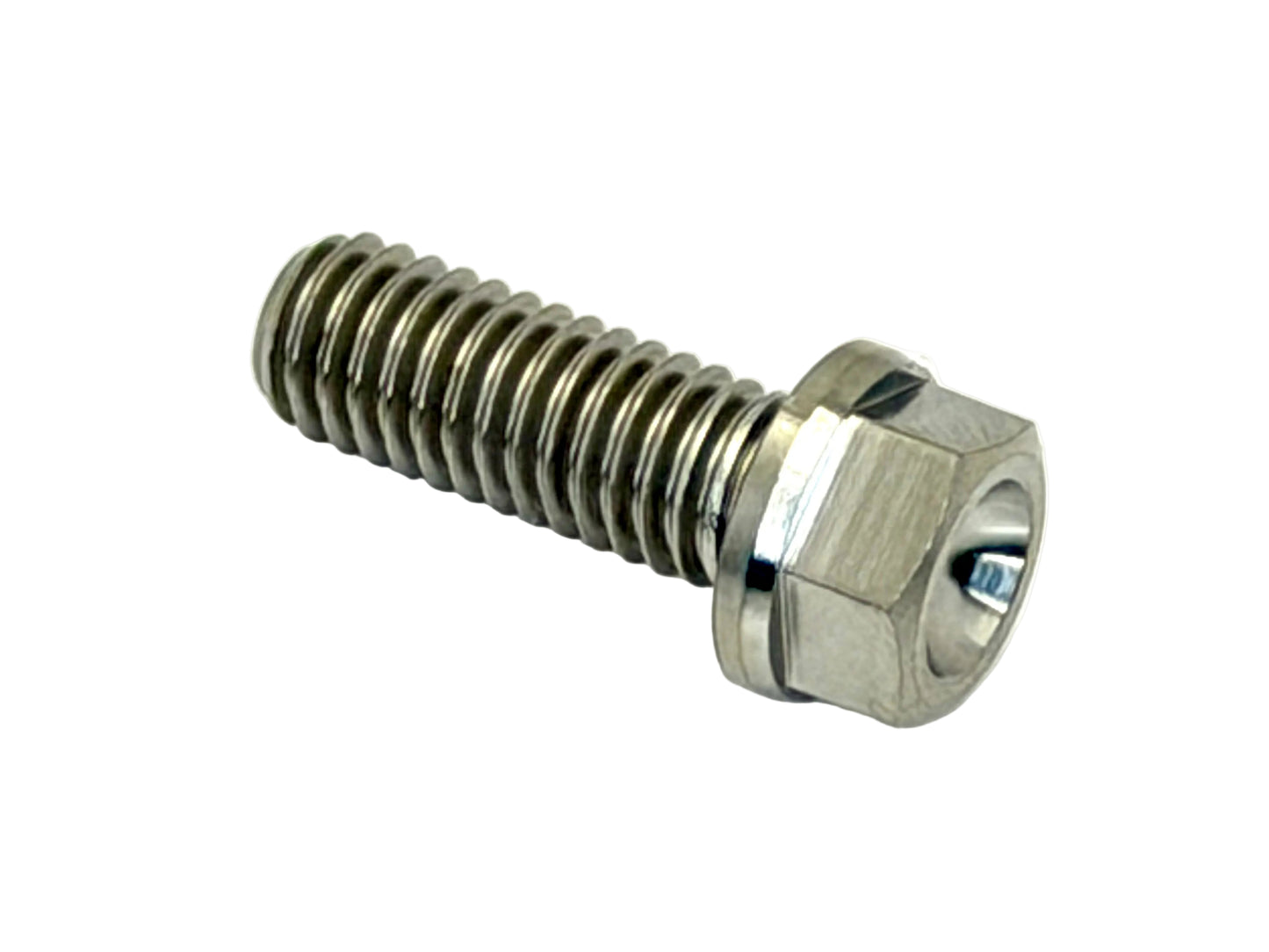 Titanium M6x1.0x15mm Hex Flange Bolt — Grade 5 Aerospace (DIN 6921)